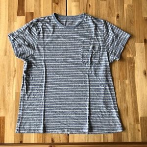 J Crew Heather Blue Striped Crew Neck T-Shirt